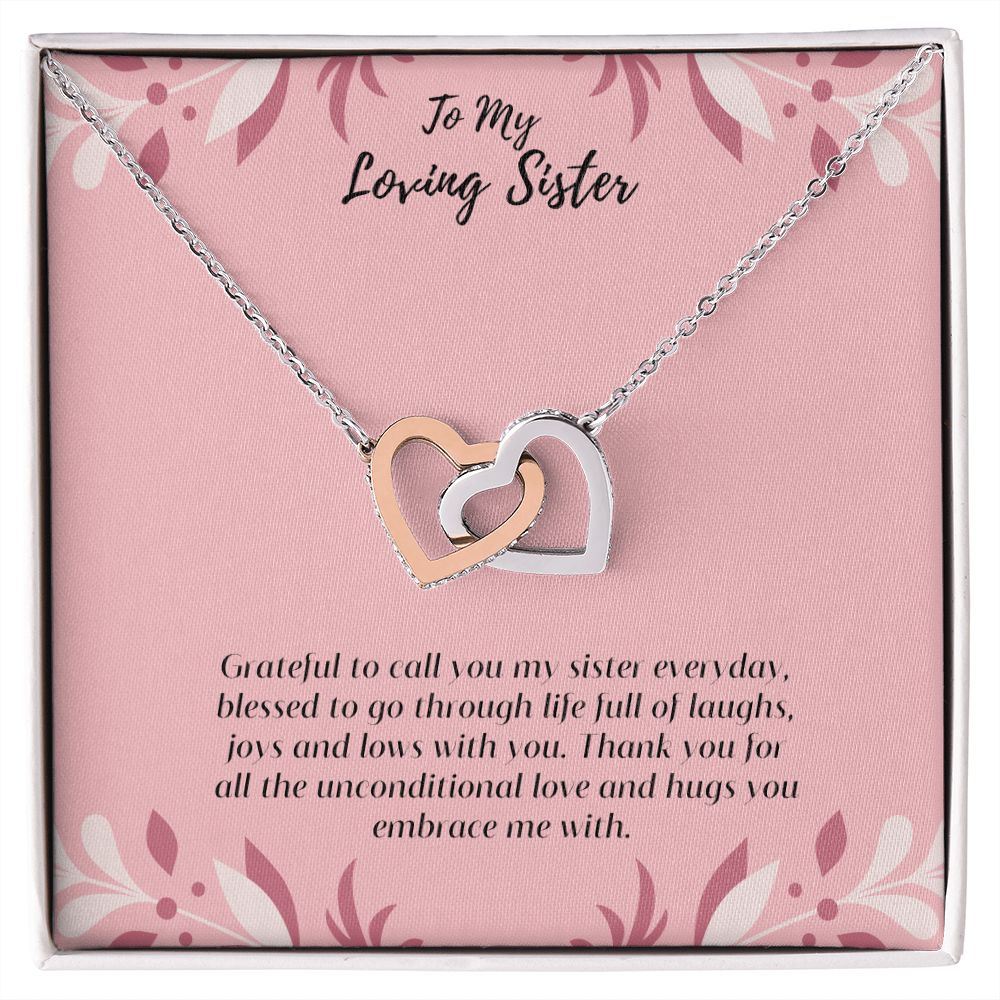To My Loving Sister, Two-toned Hearts Necklace – Alpha 2 Omega Living